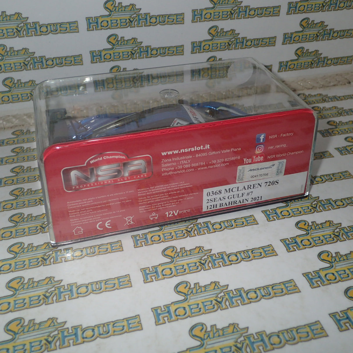 NSR SLOT CARS N0368SW - 1:32 SCALE MCLAREN 720S – 2SEAS #7 GULF 12 HOURS BAHRAIN 2021