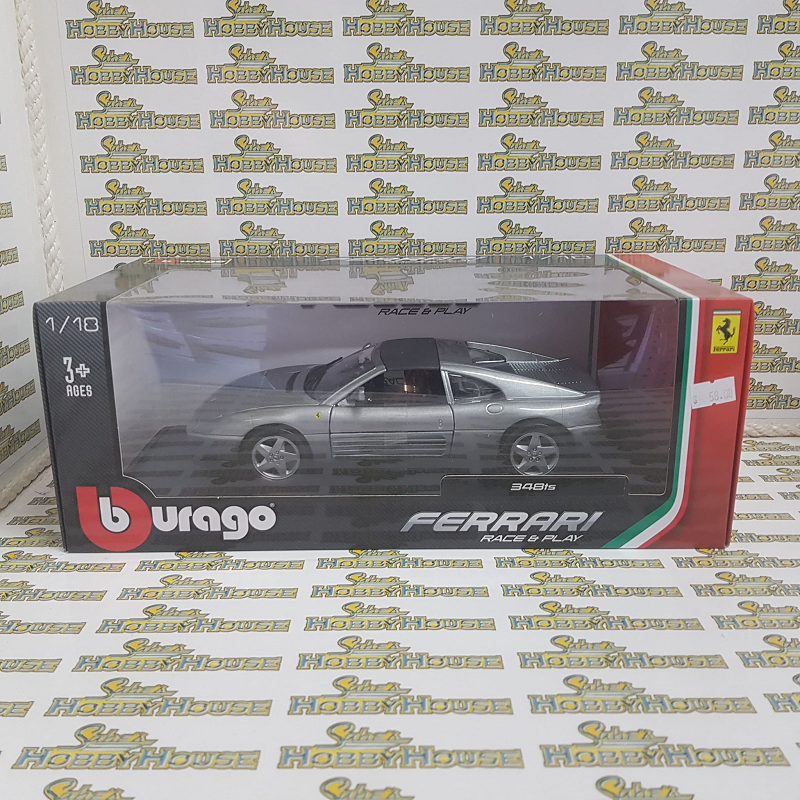 Bburago - 1/18 Scale - Ferrari 348ts in Grey Diecast Scale Model Replica