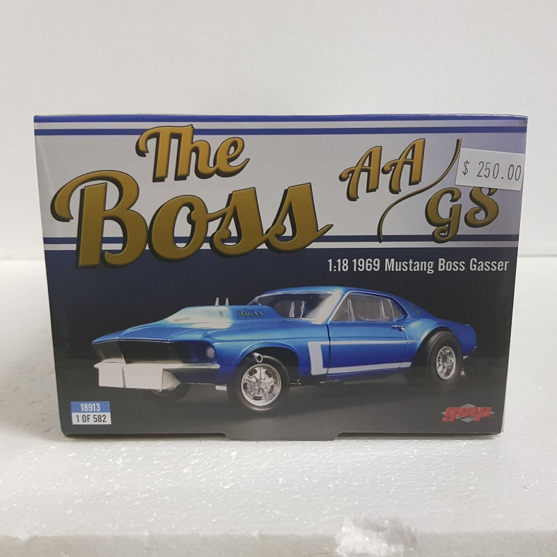 GMP 18913 - 1/18 Scale the Boss AA/GS 1969 Ford Mustang Boss Gasser Diecast Scale Model Replica