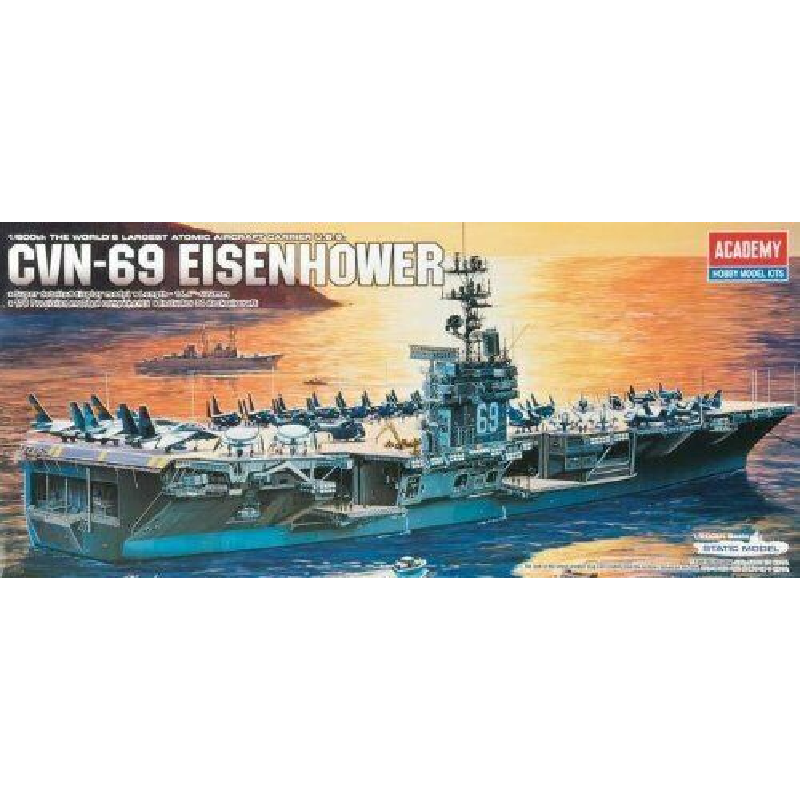 Academy - 1/800 Scale - #14212 The World's Largest Atomic Aircraft Carrier CVN-69 USS EISENHOWER Plastic Model Kit