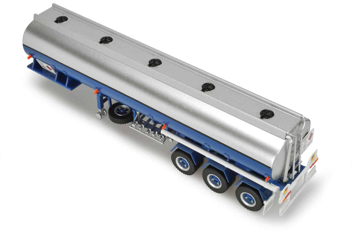 Highway Replicas - 1/64 Scale - Tanker Trailer with Dolly in Blue & White #12991 Diecast Model Replica