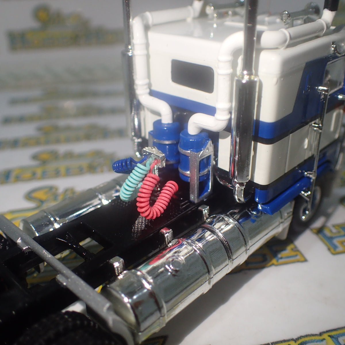Highway Replicas - 1/64 Scale - #12009 Tanker Road Train in Blue & White Diecast Model Replica