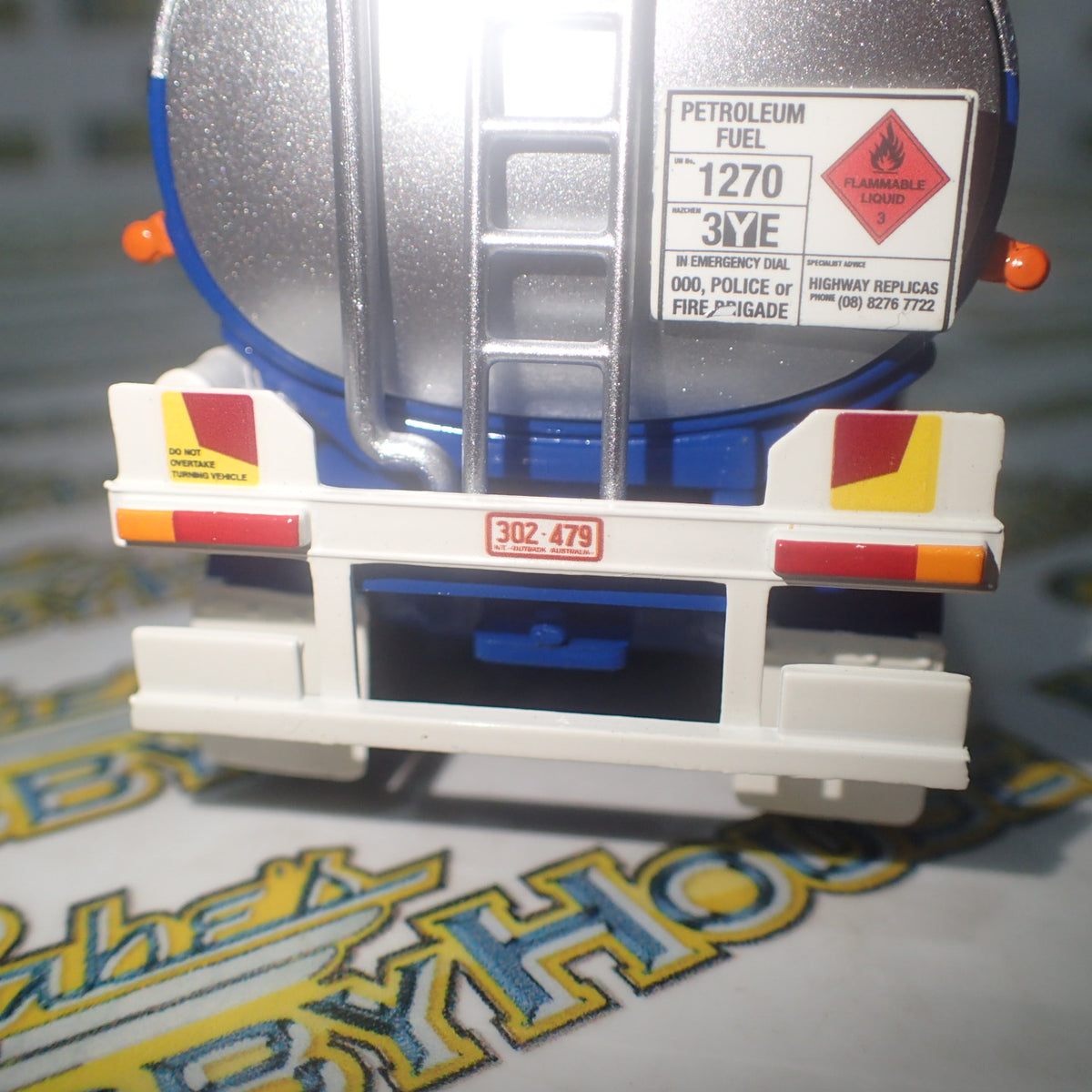 Highway Replicas 12991 - 1/64 Scale - Tanker Trailer with Dolly in Blue & White Diecast Model Replica
