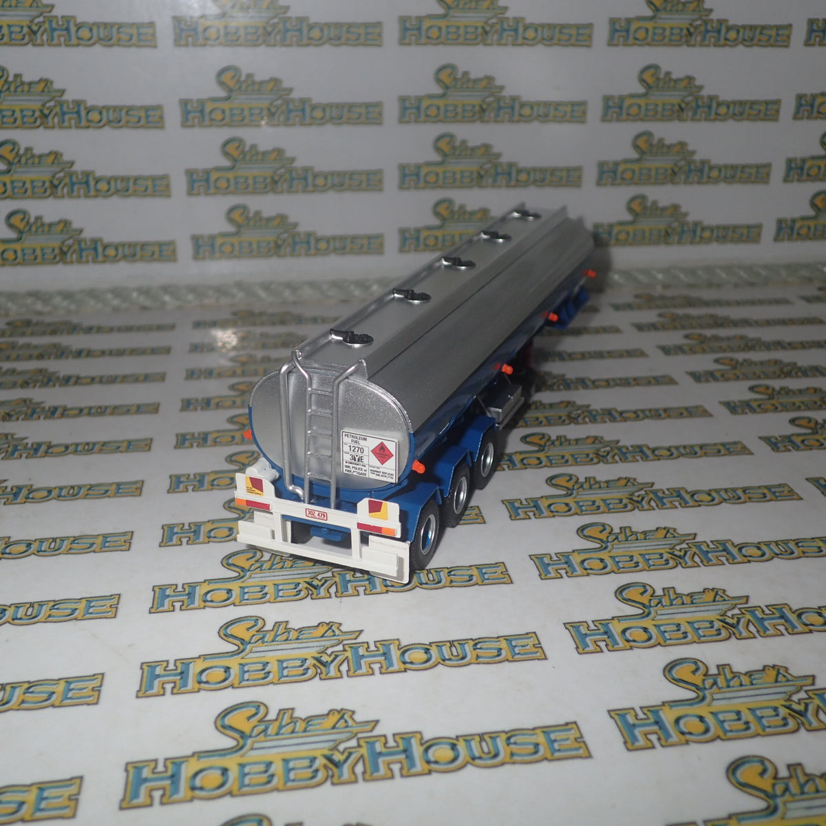 Highway Replicas 12991 - 1/64 Scale - Tanker Trailer with Dolly in Blue & White Diecast Model Replica