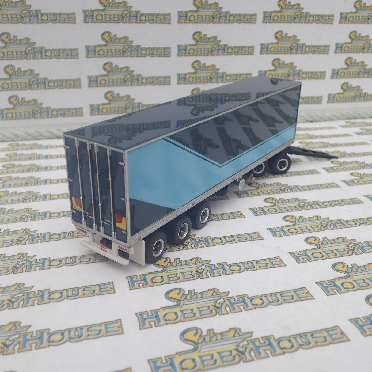 Highway Replicas 12995 - 1/64 Scale Trailer with Dolly Blue with Cyan Stripes Diecast Model Replica