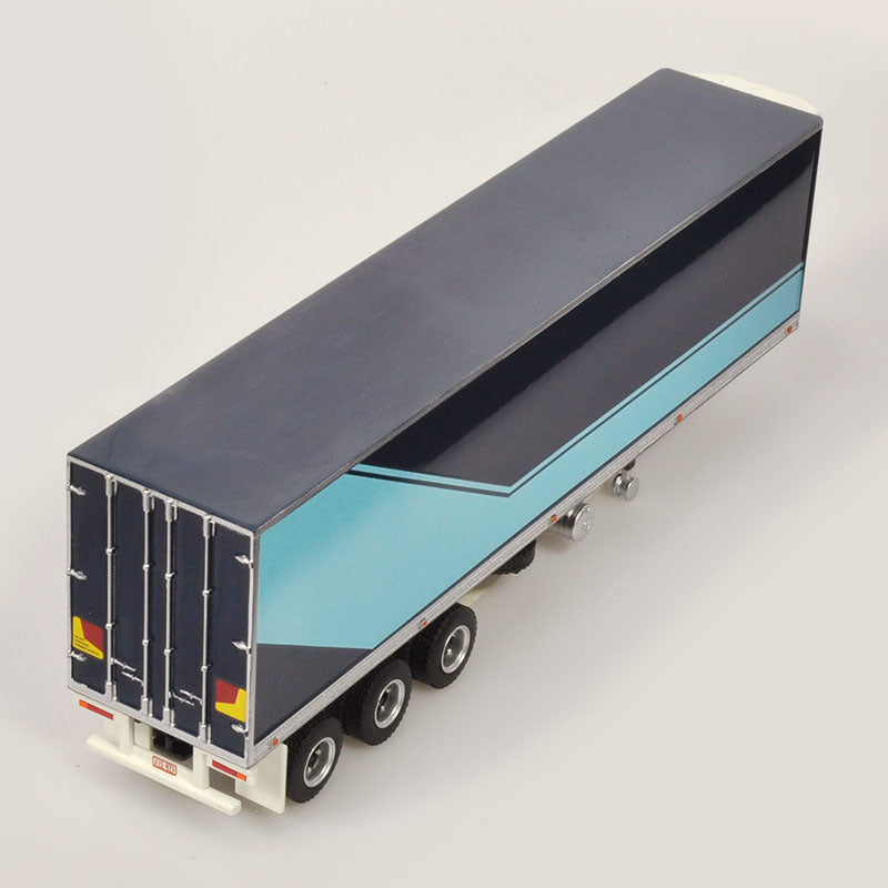 Highway Replicas 12995 - 1/64 Scale Trailer with Dolly Blue with Cyan Stripes Diecast Model Replica