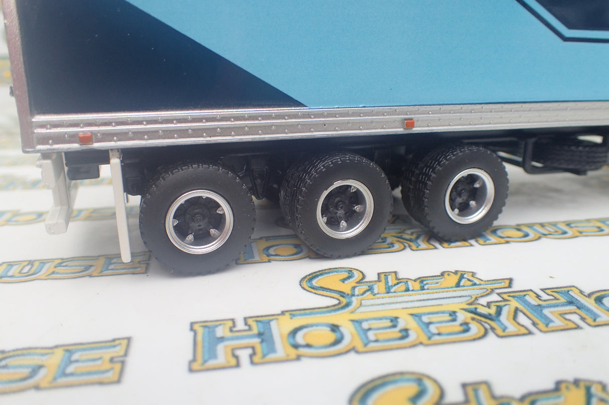 Highway Replicas 12995 - 1/64 Scale Trailer with Dolly Blue with Cyan Stripes Diecast Model Replica
