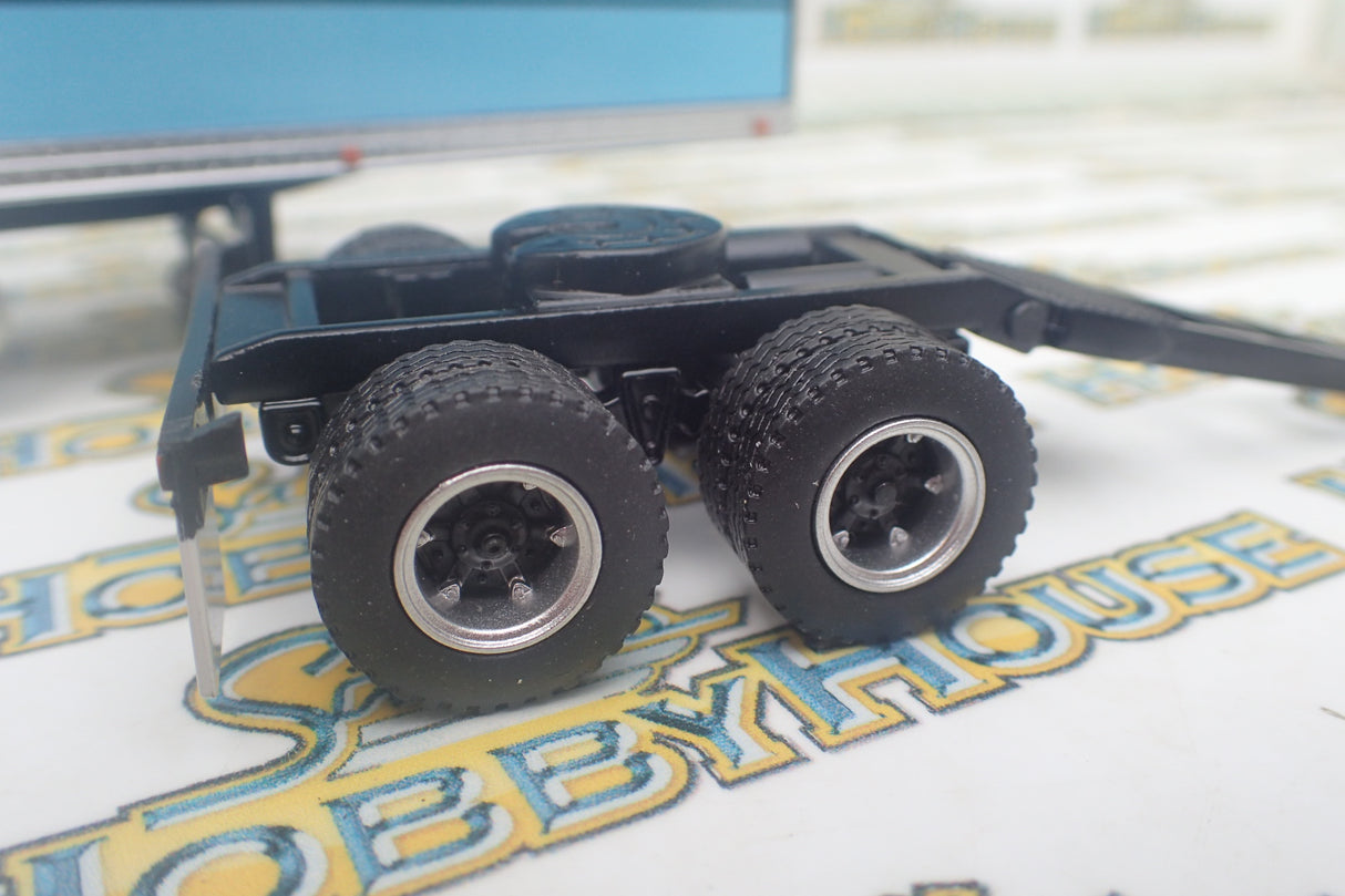 Highway Replicas 12995 - 1/64 Scale Trailer with Dolly Blue with Cyan Stripes Diecast Model Replica