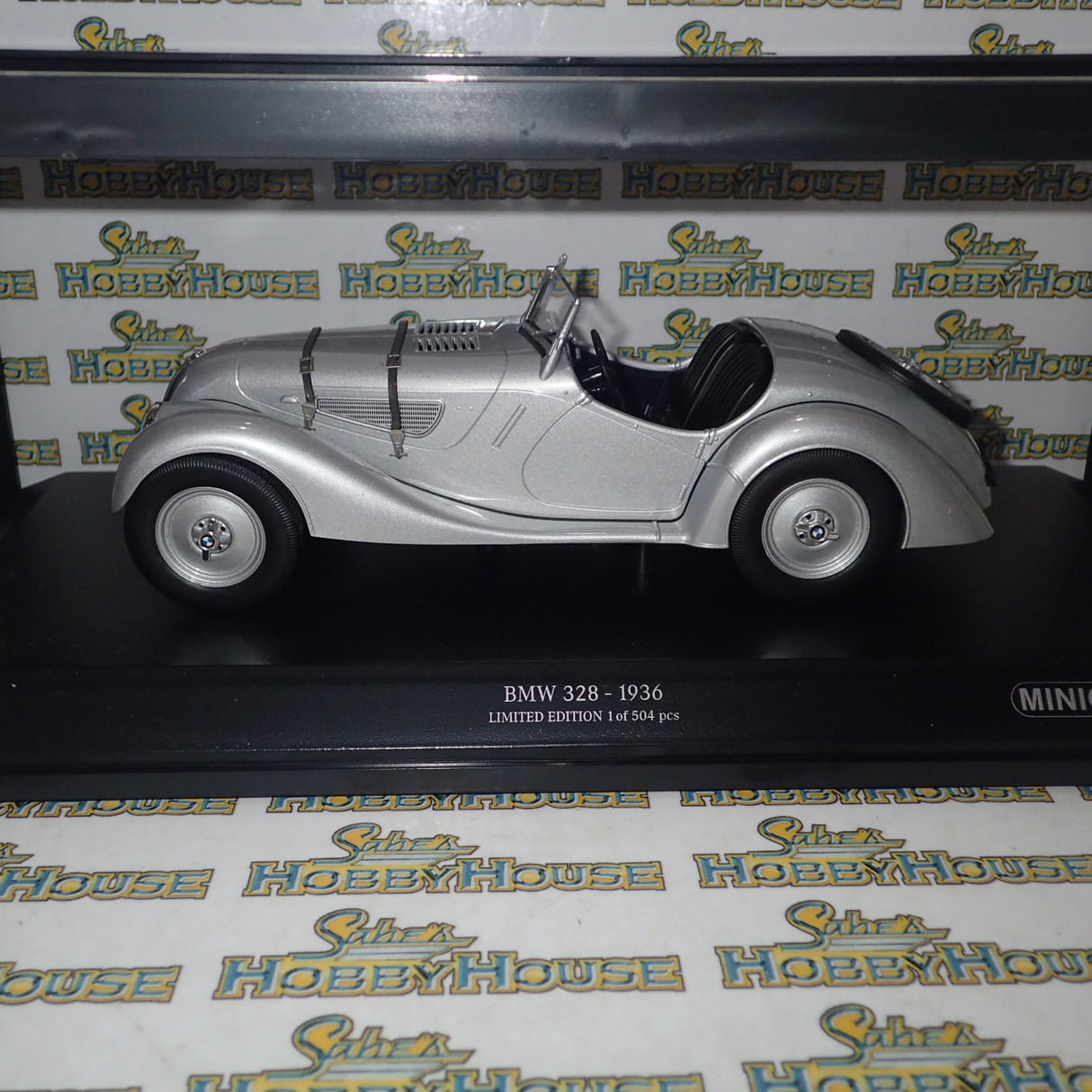 Minichamps 155 025030 - 1/18 Scale - 1936 BMW 328 in Silver Diecast Scale Model Replica