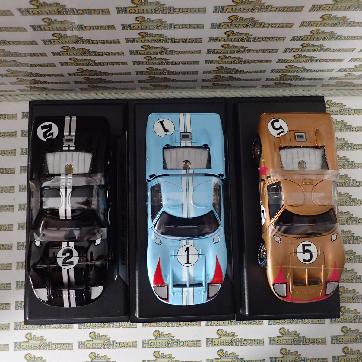 Shelby Collectibles 223168 - Set of 3 1/18 Scale Exclusive 50th Anniversary Edition of Ford's 1-2-3 Finish at the 1966 24 Hours of Le Mans.