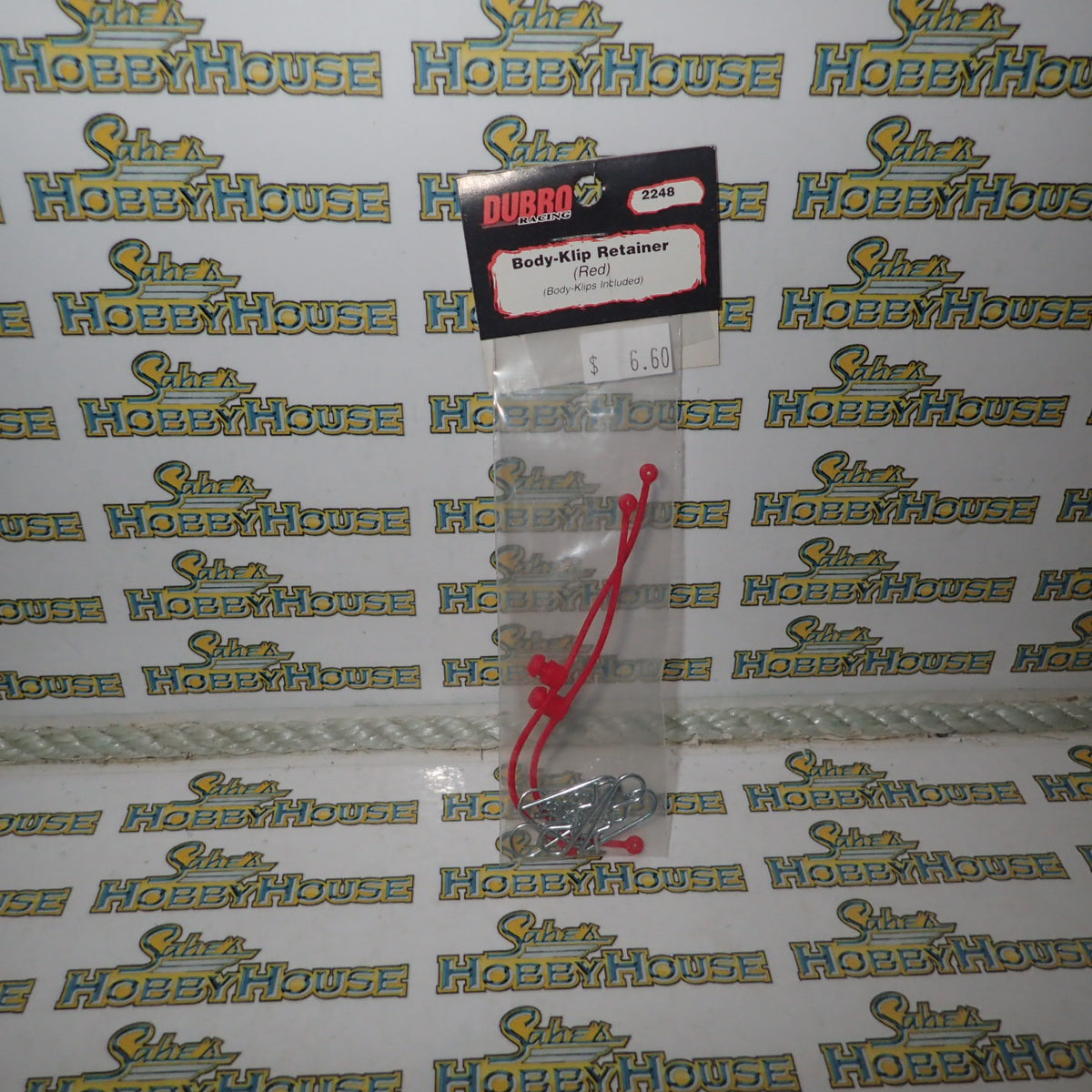 DUBRO 2248 Racing - Body-Klip Retainer (Red) with Body Klips
