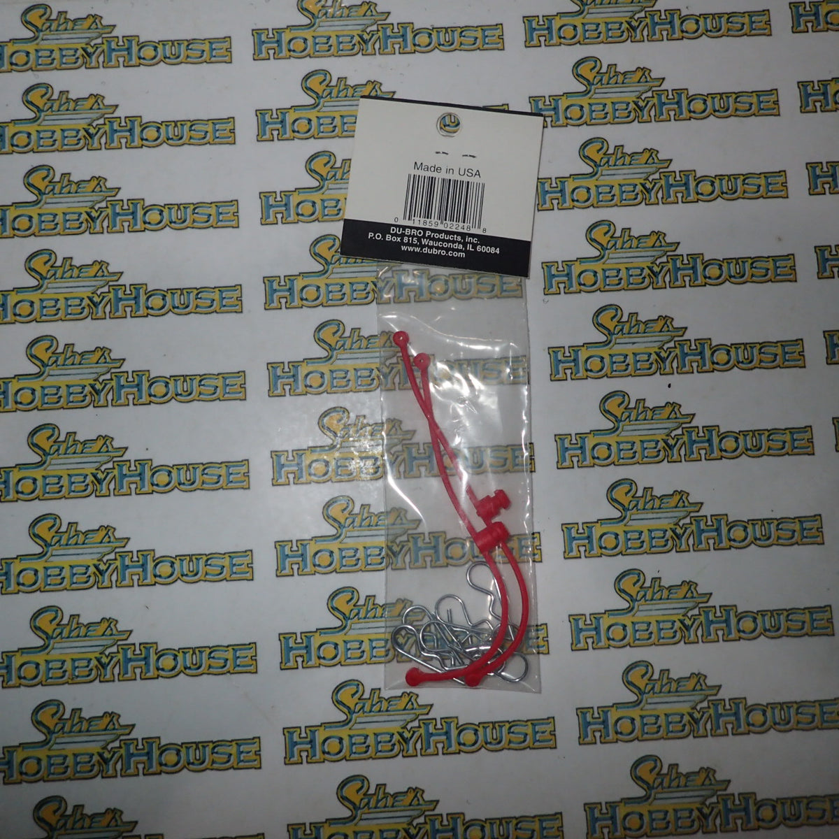DUBRO 2248 Racing - Body-Klip Retainer (Red) with Body Klips