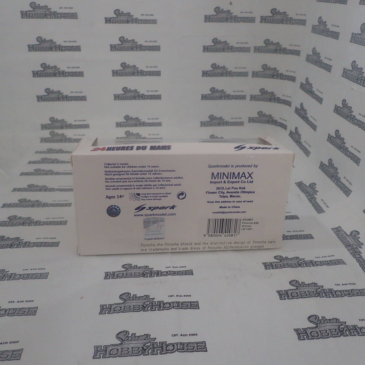 Spark Models 43LM81 – 1/43 Scale Porsche 936/78 #11 Jules "Derek Bell - Jacky Ickx" winner Le Mans 1981 Scale Model Replica