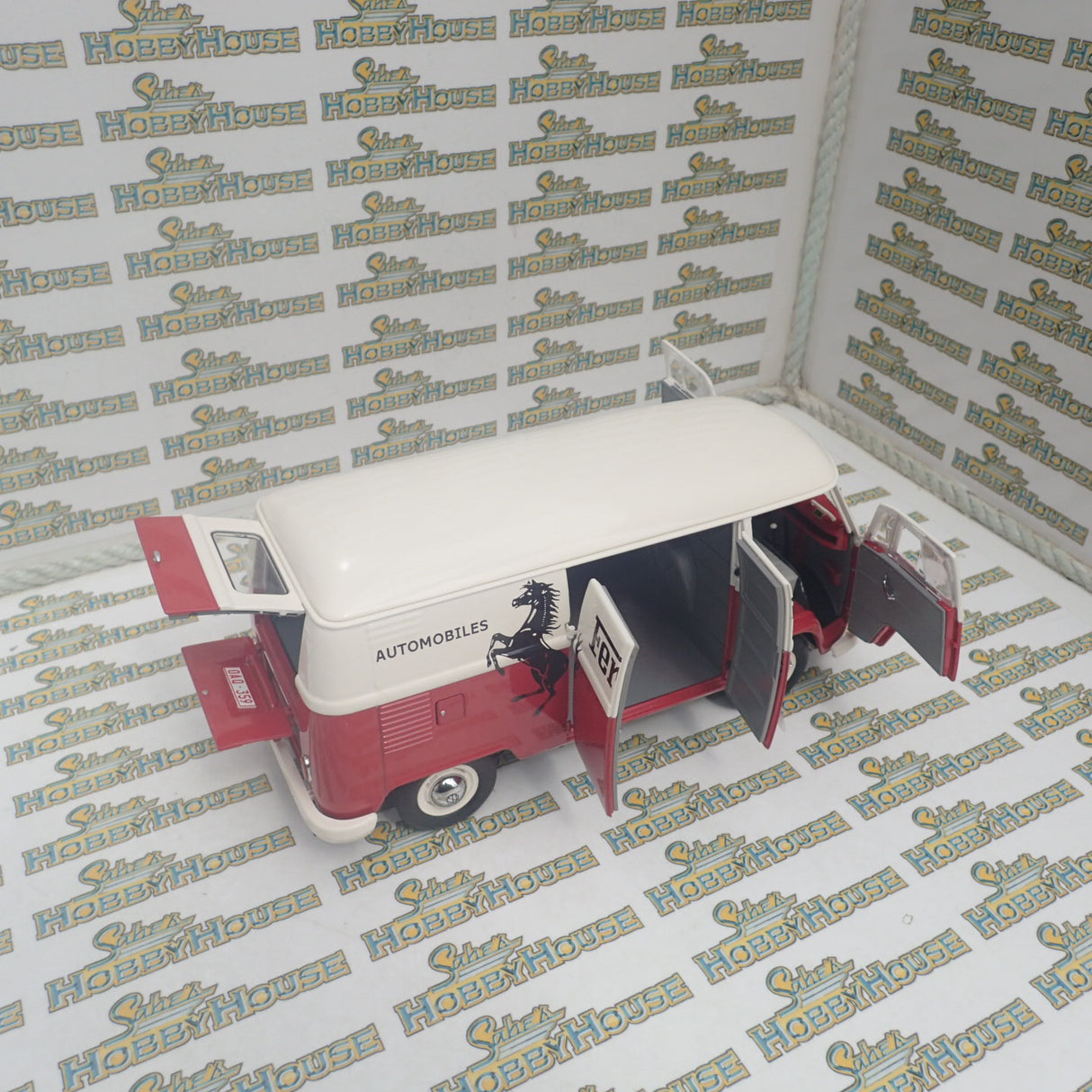 Schuco 45 003 6700 - 1/18 Scale Volkswagen T1 Transporter "Ferrari" Diecast Model Replica