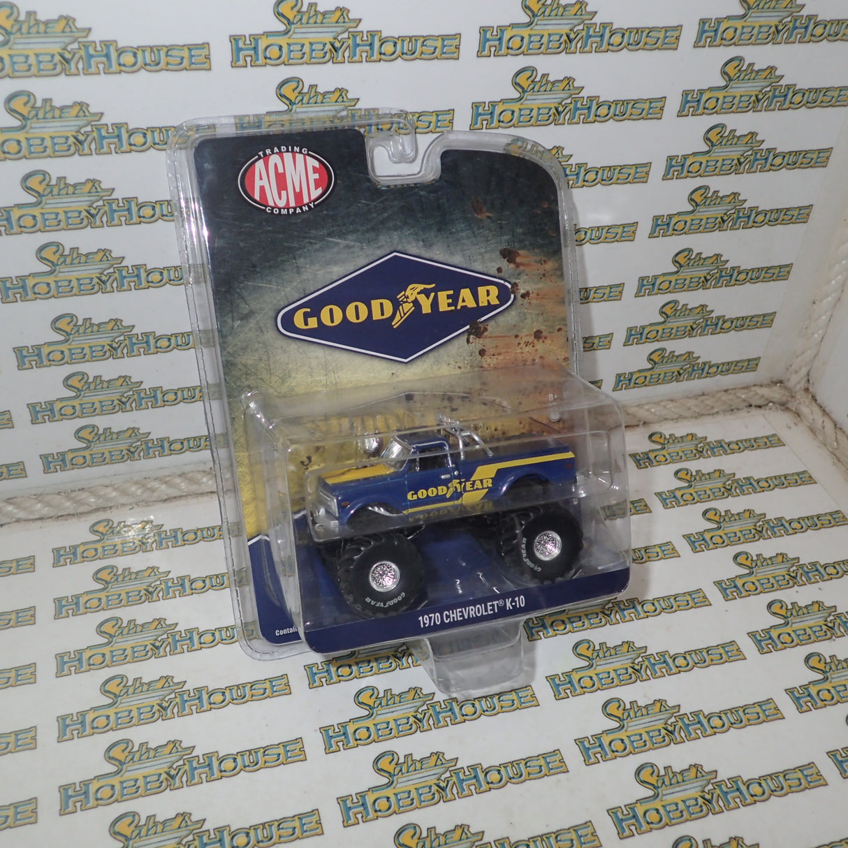 ACME 51267 - 1/64 Scale - Goodyear 1970 Chevrolet K-10 Monster Truck Diecast Scale Model Replica