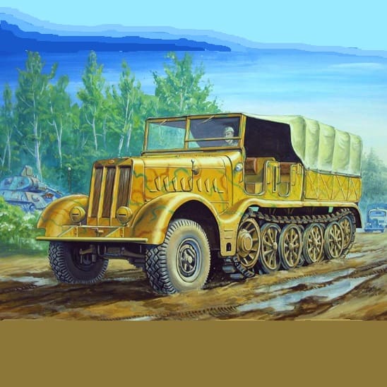 Trumpeter - 1/72 Scale - FAMO SD.KFZ.9/18 Ton Halftrack Plastic Model Kit