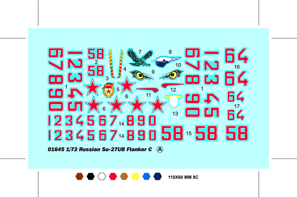 Trumpeter - 1:72 Scale - 01645 Russian Su-27UB Flanker C Fighter Plastic Model Kit