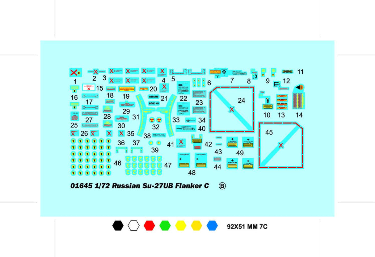 Trumpeter - 1:72 Scale - 01645 Russian Su-27UB Flanker C Fighter Plastic Model Kit