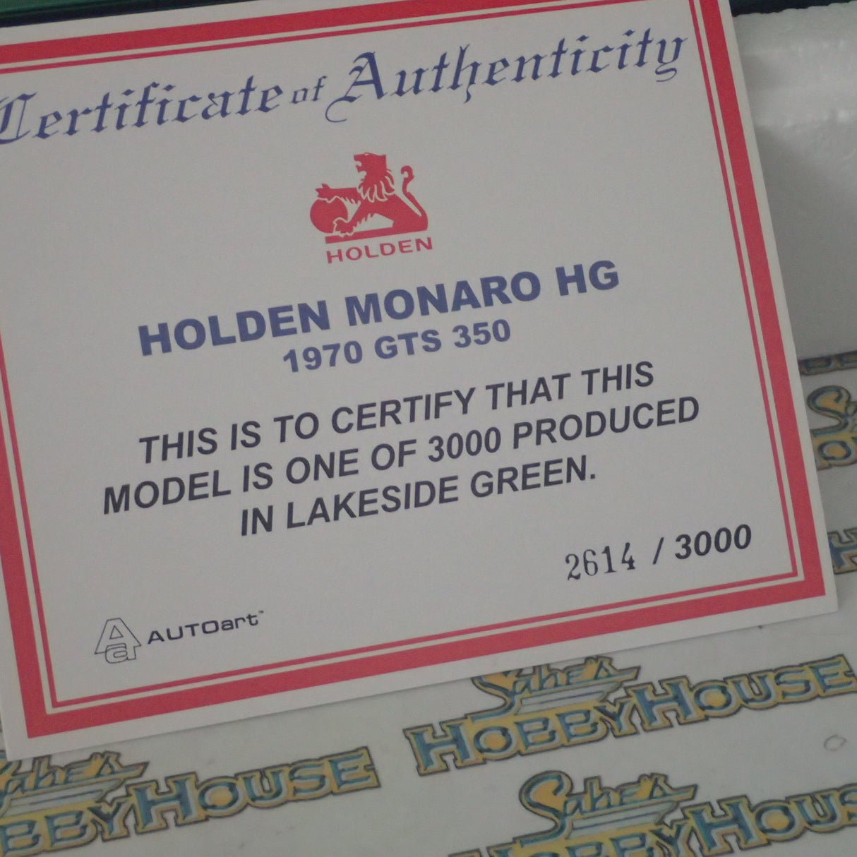 Biante 73403 - 1/18 scale Holden HG GTS 3550 Monaro Coupe in Lakeside Green