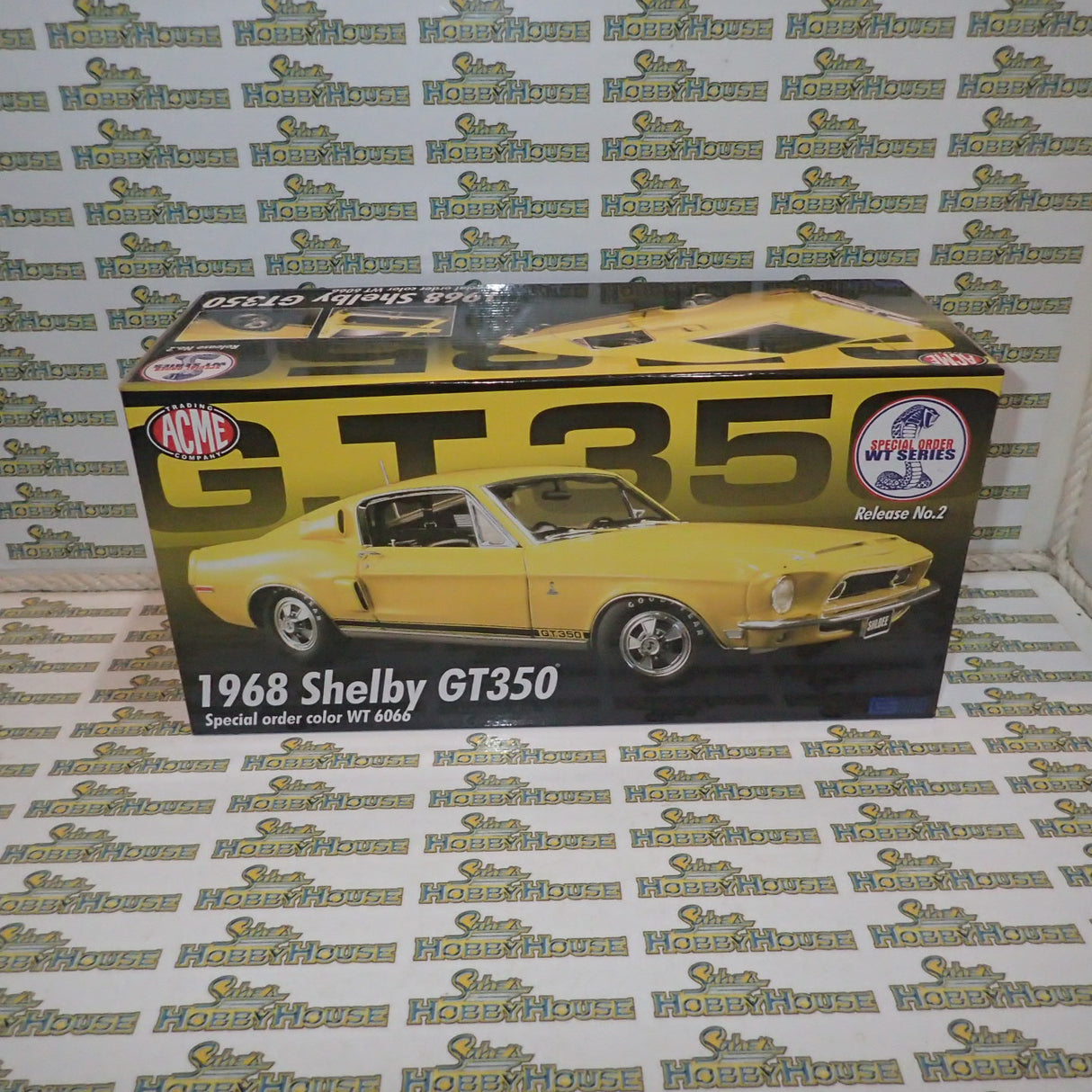 ACME A1801806 - 1/18 Scale 1968 Shelby GT 350 - "WT" Paint Scheme 6066 Yellow - Release 2
