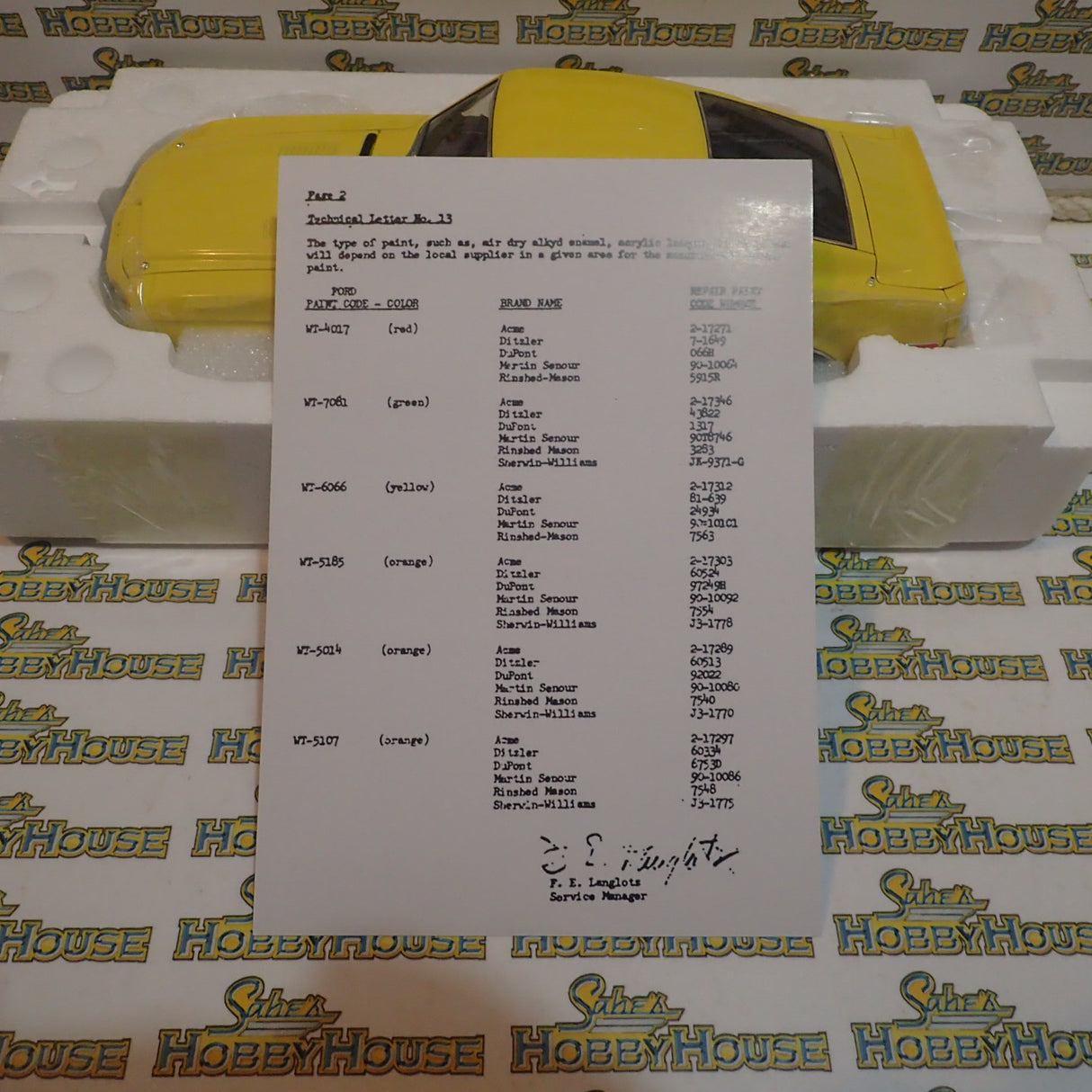 ACME A1801806 - 1/18 Scale 1968 Shelby GT 350 - "WT" Paint Scheme 6066 Yellow - Release 2