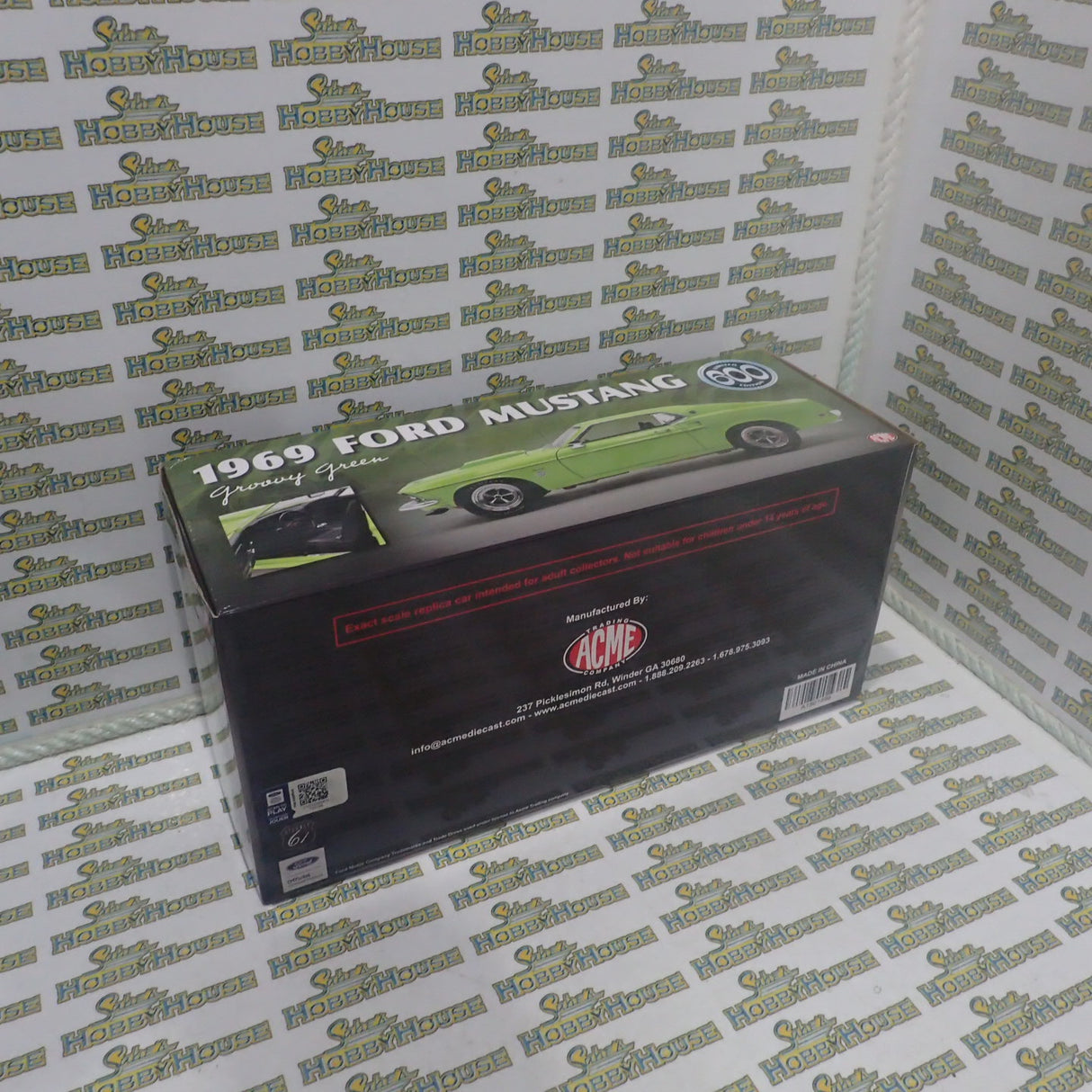 ACME A1801889 -1/18 1969 Ford Mustang 600 Groovy Green Diecast Scale Model Replica