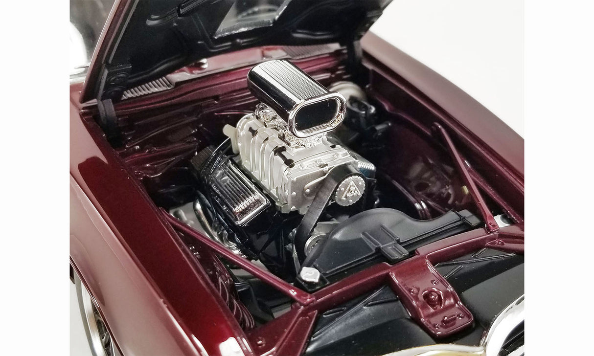 ACME A1805216 - 1/18 Scale 1968 PONTIAC FIREBIRD DRAG OUTLAWS Custom Maroon Metallic Diecast Scale Model Replica