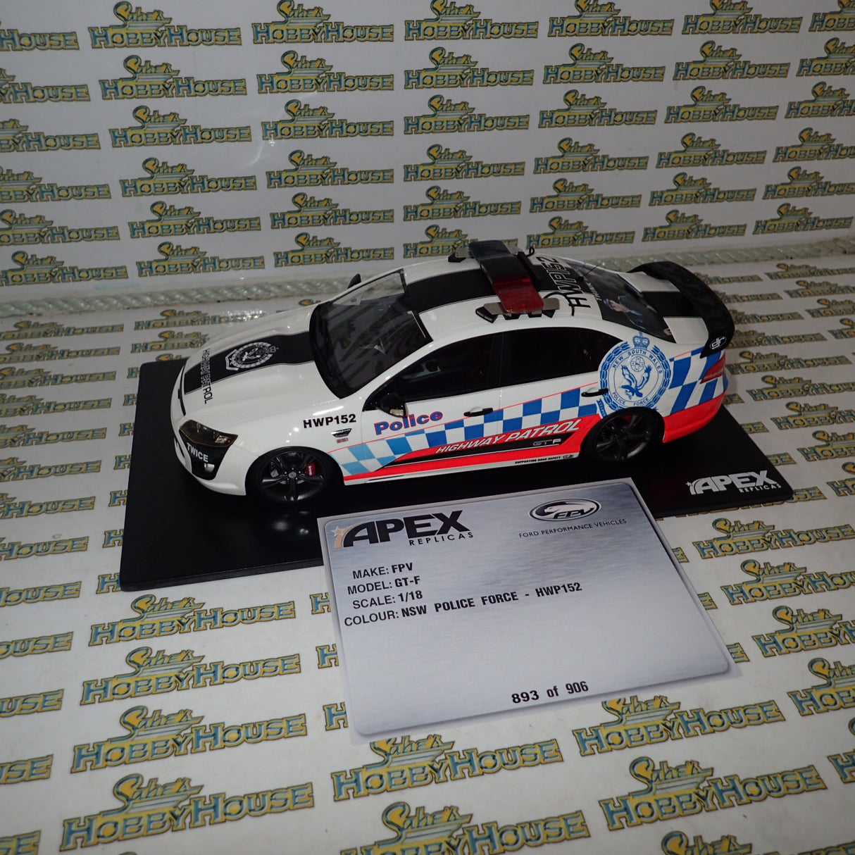 Apex Replicas - 1/18 Scale - FPV GT-F NSW Police Highway Patrol HWP152 Resin Scale Model Replica