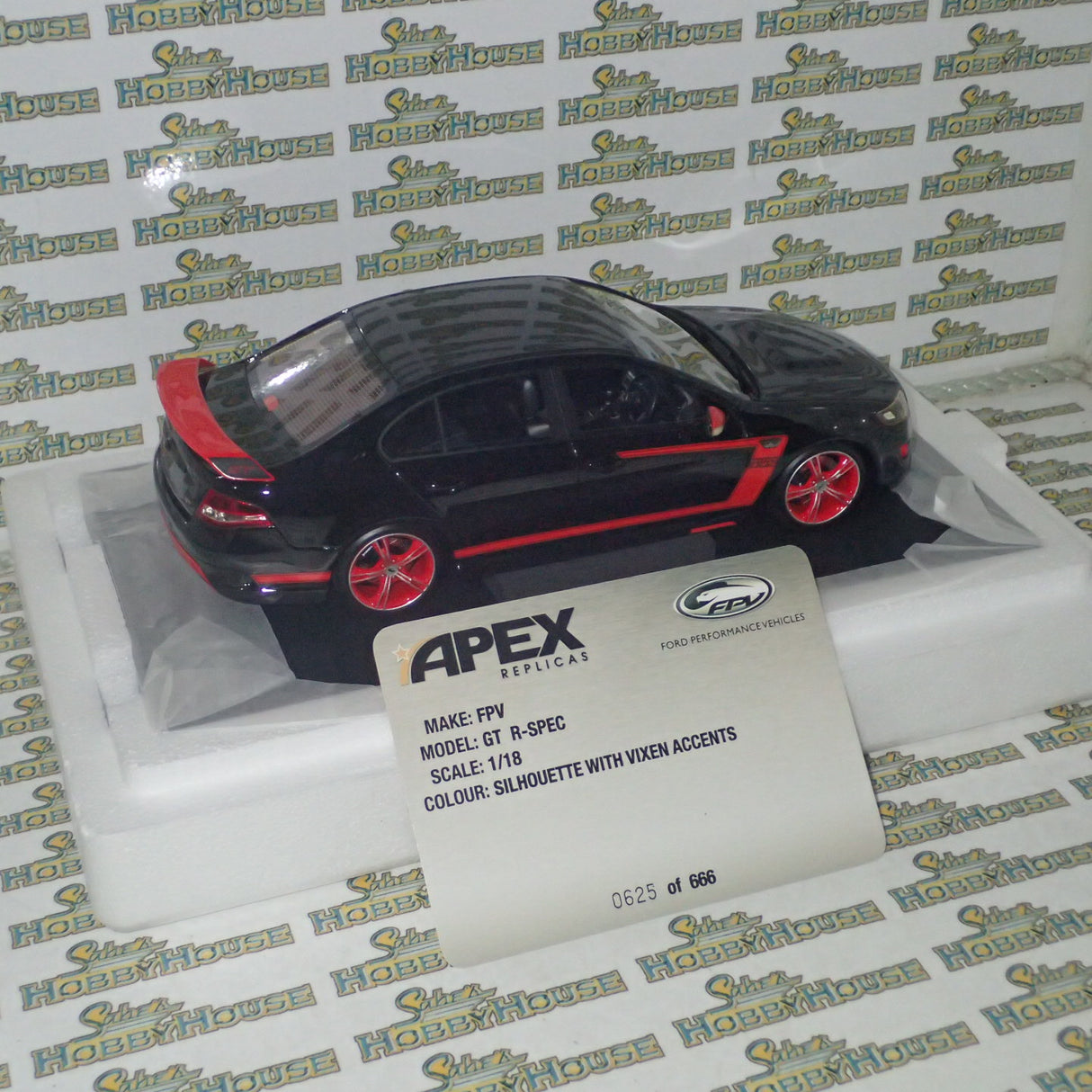 APEX Replicas AR80606 - 1/18 Scale Ford Performance Vehicles GT R-Spec 2012 in Silhouette Black with Red Accents Scale Model Replica