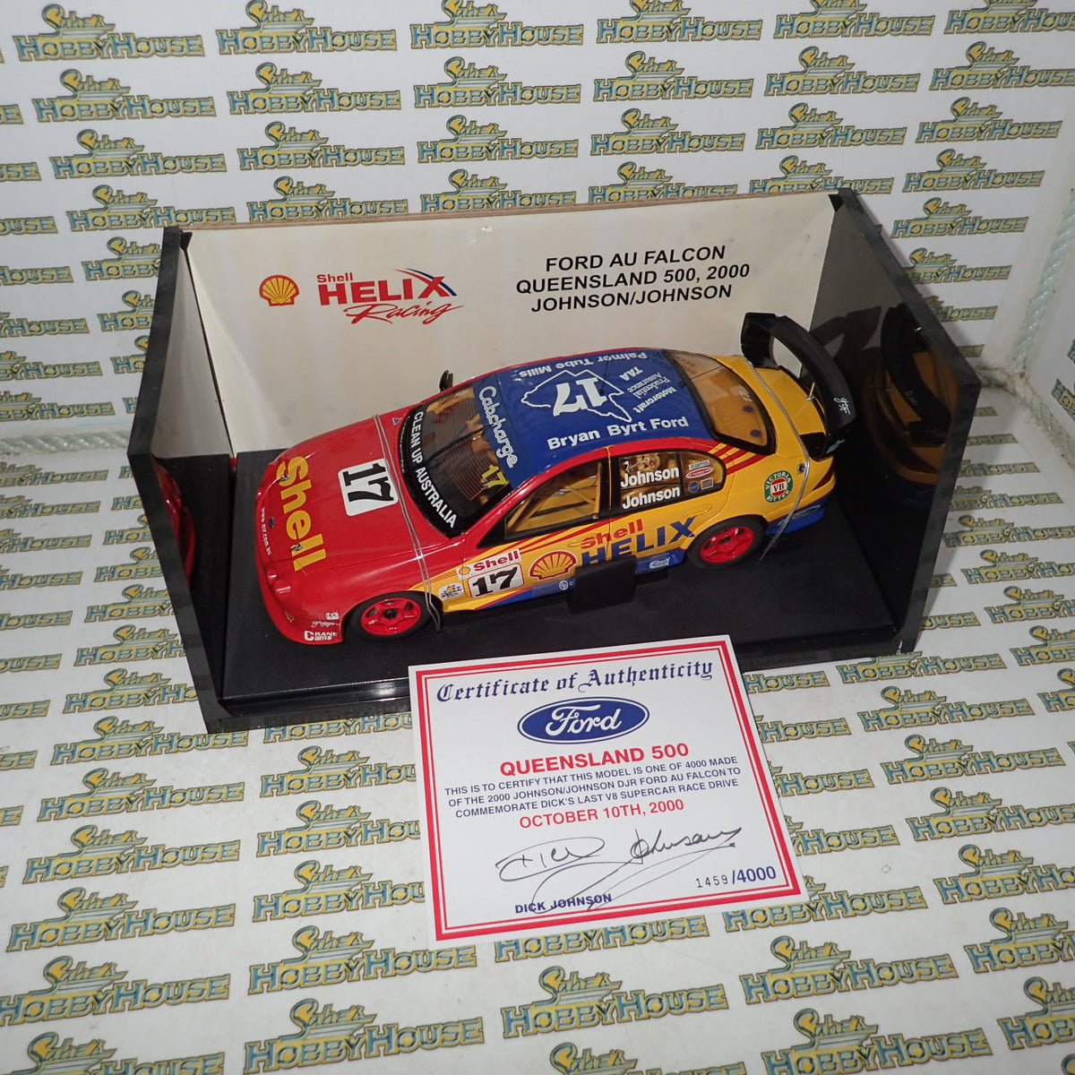 Biante B180101K - 1/18 Scale 2000 #17 DJR Shell Helix Ford AU Falcon QLD 500 Johnson/Johnson