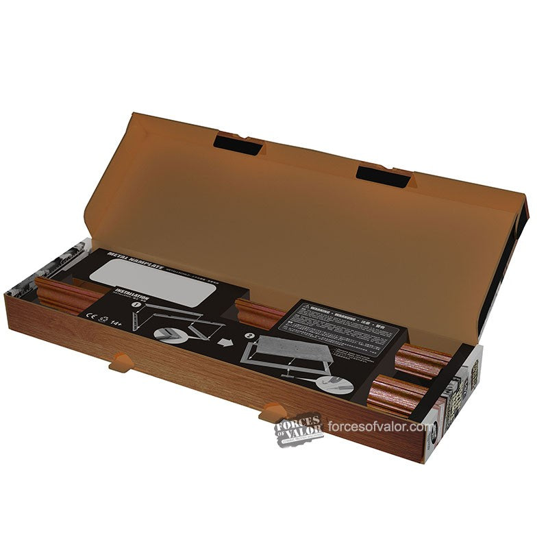 Forces of Valor 881001A - Display Base Frame (Medium Size) Mahogany + 3 Metal Nameplates