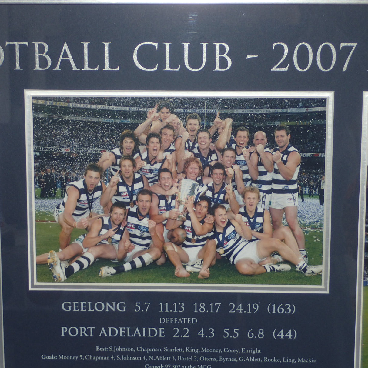 ELITE AUTHENTICS - GEELONG 2007 PREMIERS Personally signed by Captain Tom Harley & Coach Mark Thompson