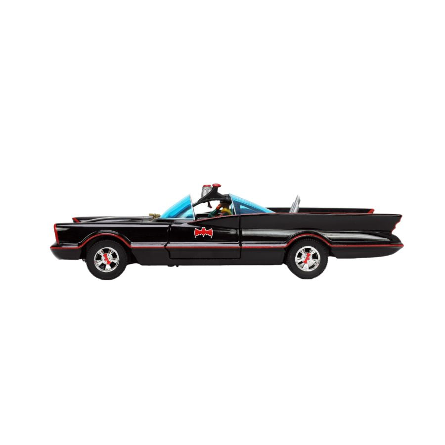 Jada Toys JAD33737 - 1/24 Scale Batman (TV) - Classic Batmobile with 4 Figures 1:24 Scale Set Diecast Model Replica
