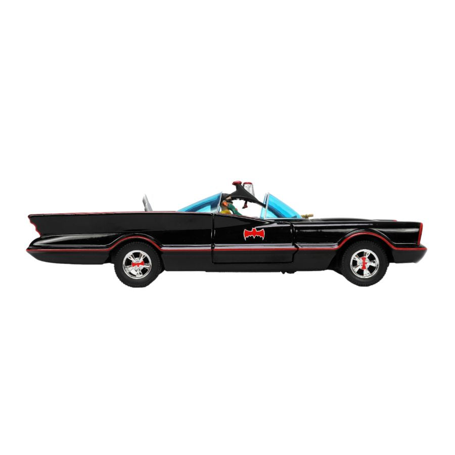 Jada Toys JAD33737 - 1/24 Scale Batman (TV) - Classic Batmobile with 4 Figures 1:24 Scale Set Diecast Model Replica