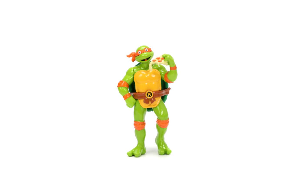 Jada Toys JAD33741 - 1/24 Scale Teenage Mutant Ninja Turtles (TV 1987) VW Beetle with Michelangelo Diecast Model Replica