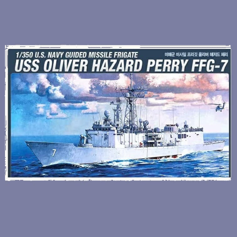 Academy - 1/350 Scale - USS Oliver Hazard Perry FFG-7 U.S. Navy Guided Missile Frigate Plastic Model Kit With Australian Decals