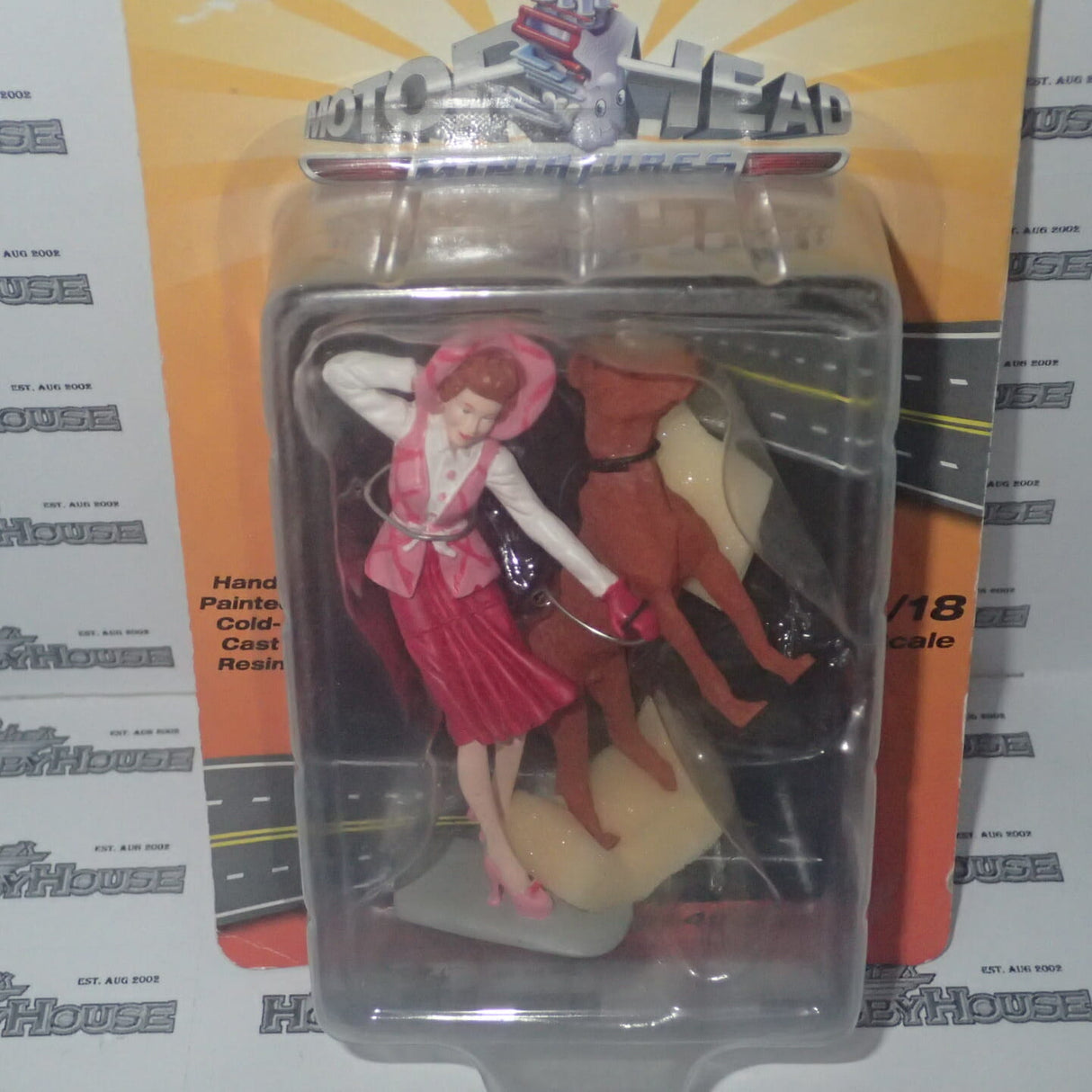 Motor Heads Miniatures - Lowrider Magazine - 1/18 Scale - #288 Emily with Dog Hand Painted Cold-Cast Resin Figurine