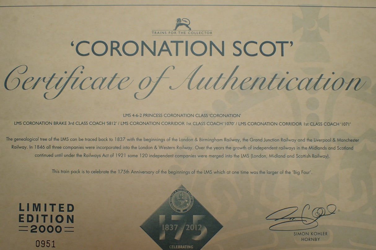 Hornby R3092 - OO Hornby Coronation Scot Train Pack - Limited Edition - Ltd Edition