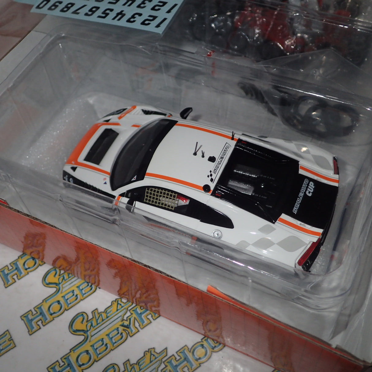 Scaleauto SC-6180d - 1/32 Scale Audi R8 LMS GT3 Cup 2017 in White/Orange Slot Car