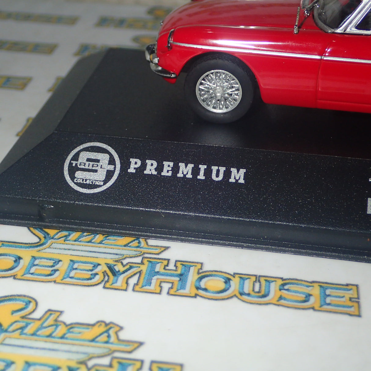 Triple 9 Collection T9P100001 - 1/43 Scale Premium Series Red 1964 MG B Convertible Diecast Model Replica