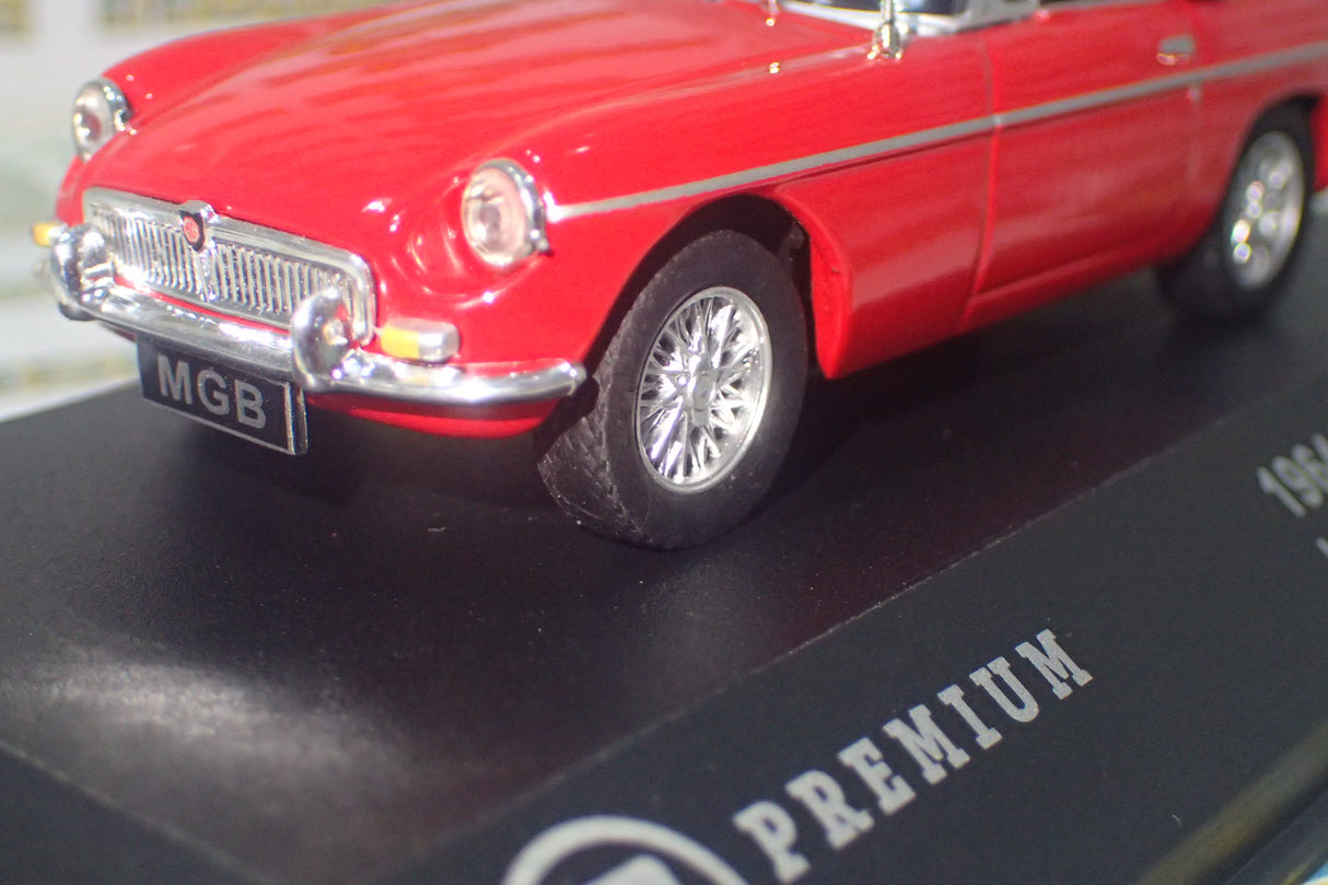 Triple 9 Collection T9P100001 - 1/43 Scale Premium Series Red 1964 MG B Convertible Diecast Model Replica