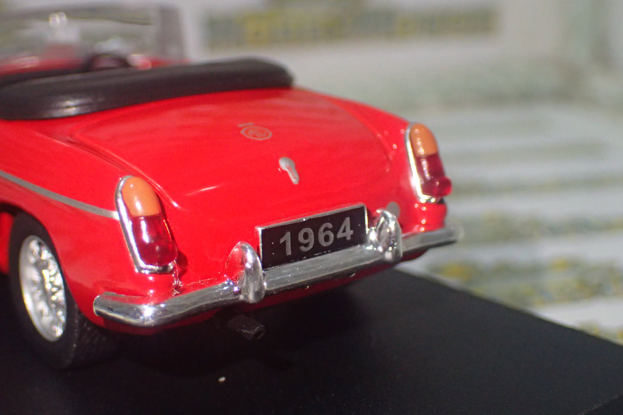Triple 9 Collection T9P100001 - 1/43 Scale Premium Series Red 1964 MG B Convertible Diecast Model Replica