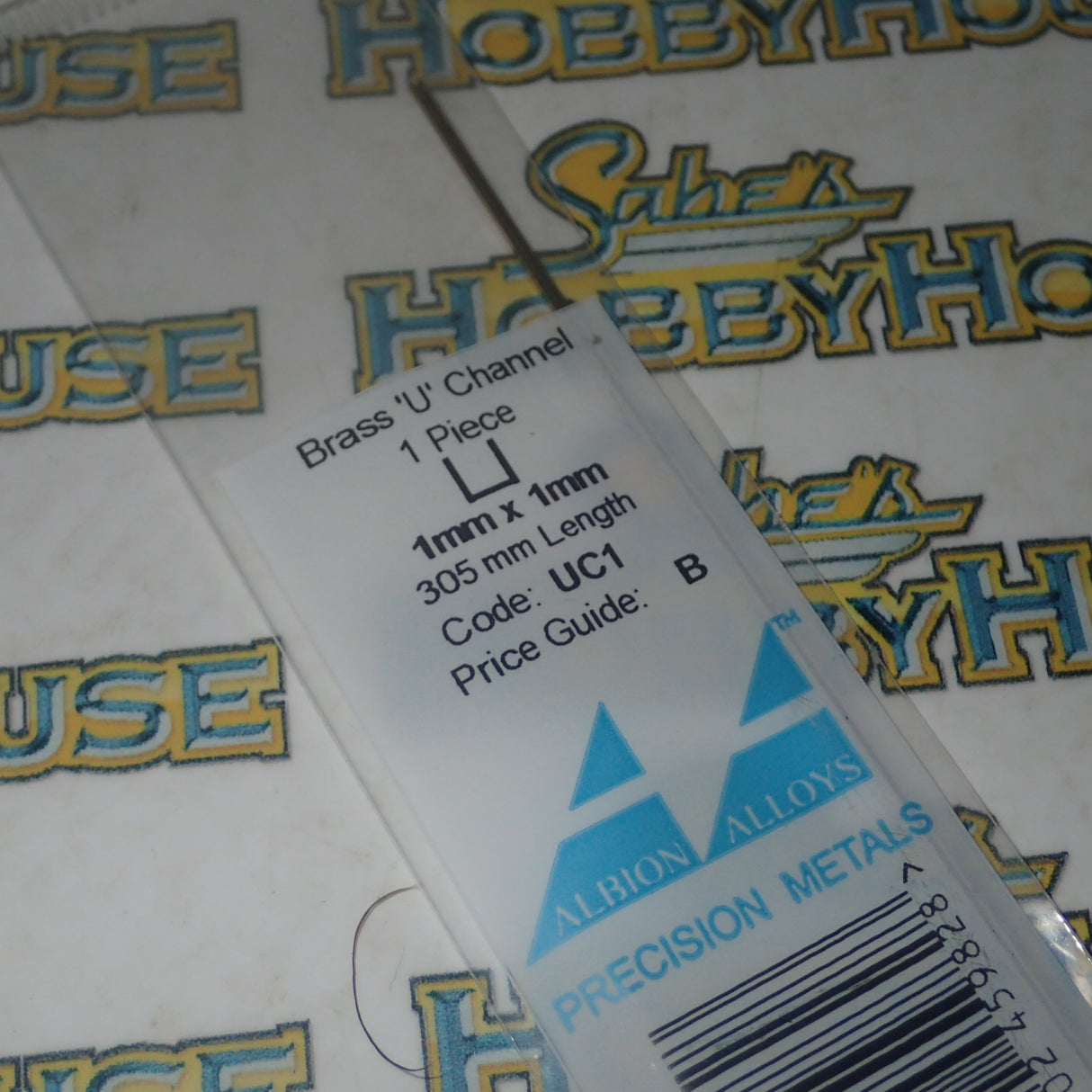 Albion Alloys UC 1 - Precision Metals Brass "U" Channel (1mm X 1mm) 300mm Long
