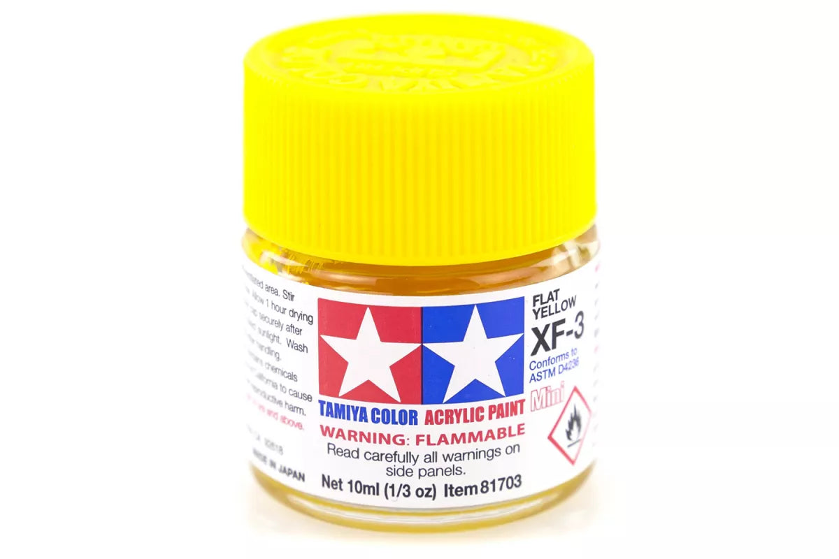 Tamiya - XF-3 Flat Yellow Acrylic 10ml Paint Pot