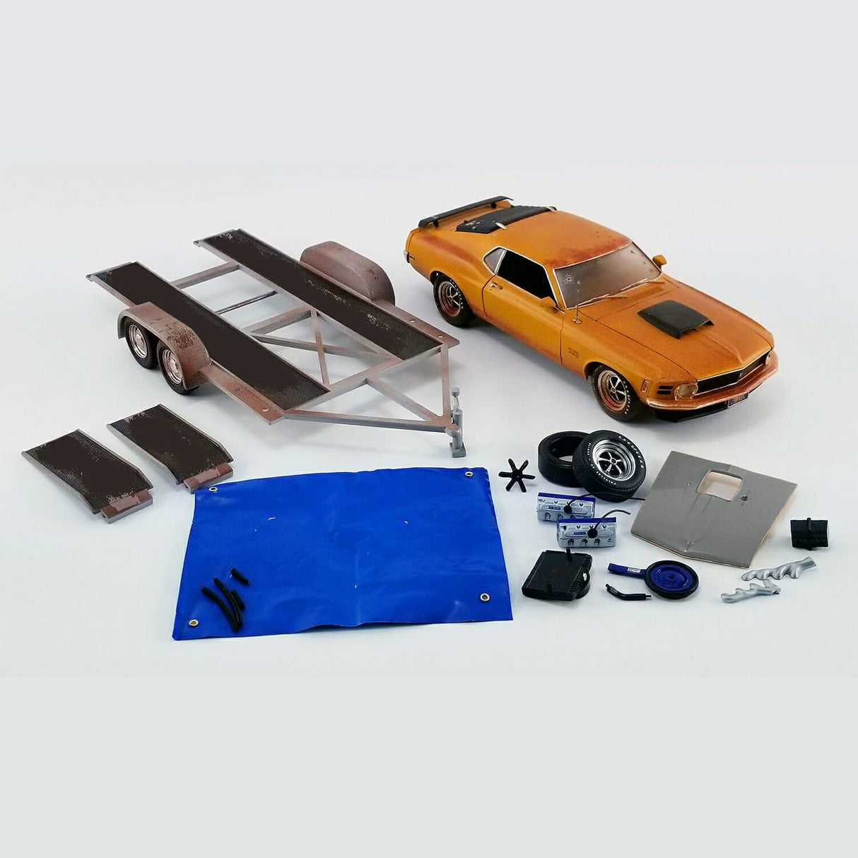 ACME A1801838 - 1/18 Scale - PORKCHOP'S 1970 FORD MUSTANG BOSS 429 - BARN FIND BOSS Diecast Scale Model Replica