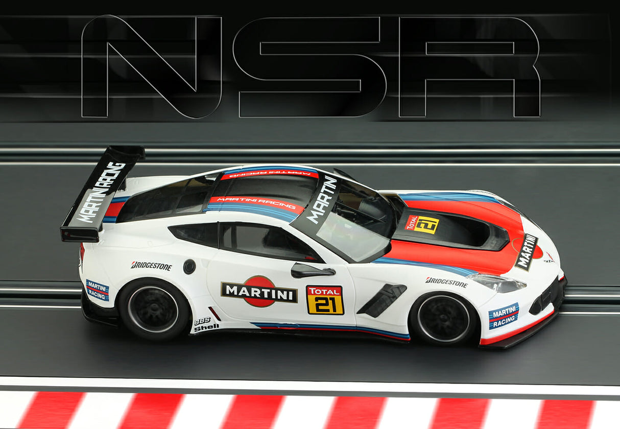 NSR SLOT CARS - 1:32 SCALE N0159AW Corvette C7R Martini Racing #21 - White SLOT CAR