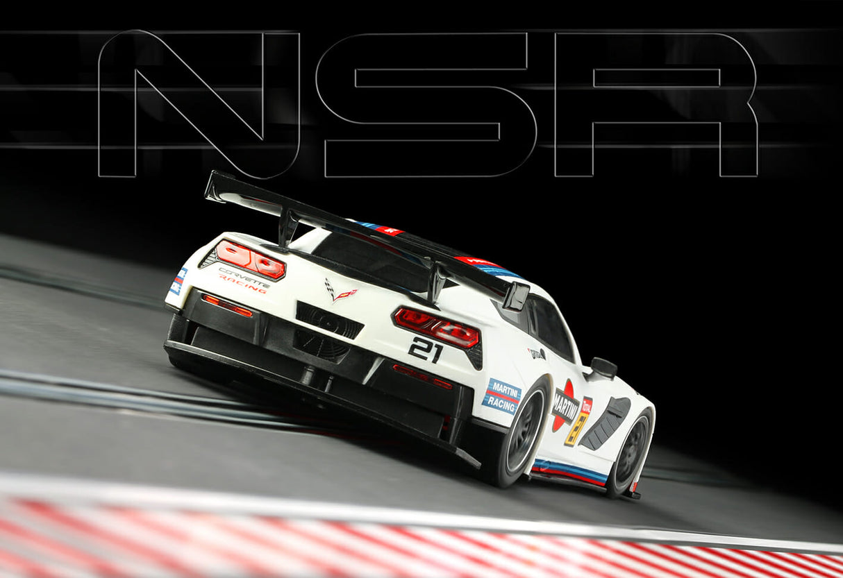 NSR SLOT CARS - 1:32 SCALE N0159AW Corvette C7R Martini Racing #21 - White SLOT CAR