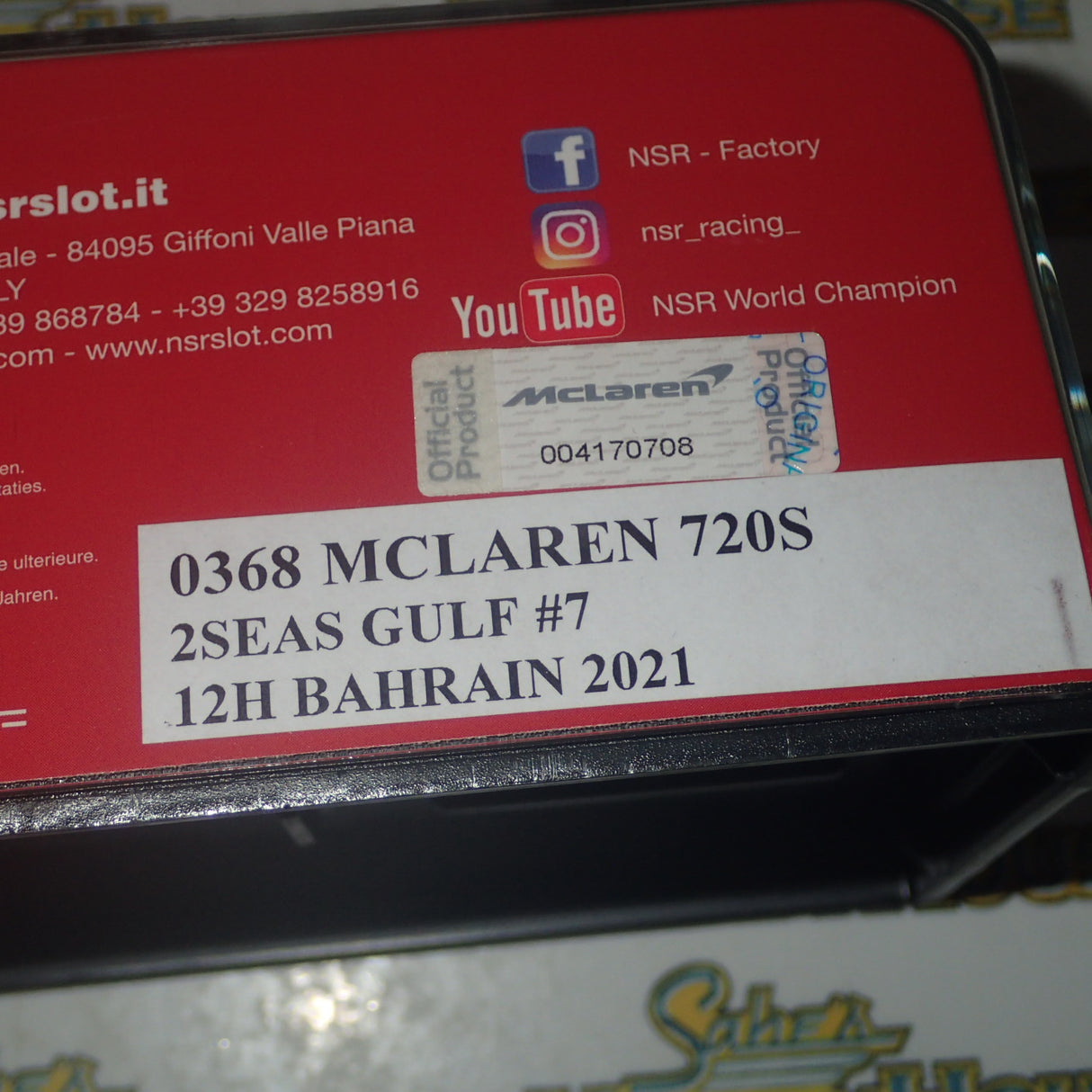 NSR SLOT CARS N0368SW - 1:32 SCALE MCLAREN 720S – 2SEAS #7 GULF 12 HOURS BAHRAIN 2021