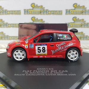 Vitesse SKM155 - 1/43 Scale Fiat Punto Kit Car #58 M. Macaluso / A . Celot Rallye Catalunya-Costa Brava 2000 Scale Model Replica