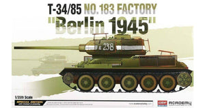 Academy - 1/35 Scale 13295 T-34/85 NO.183 FACTORY "BERLIN 1945" Plastic Model Kit